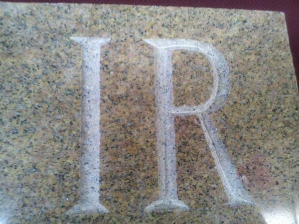 IR - real hand carved V-Sunk Letters 